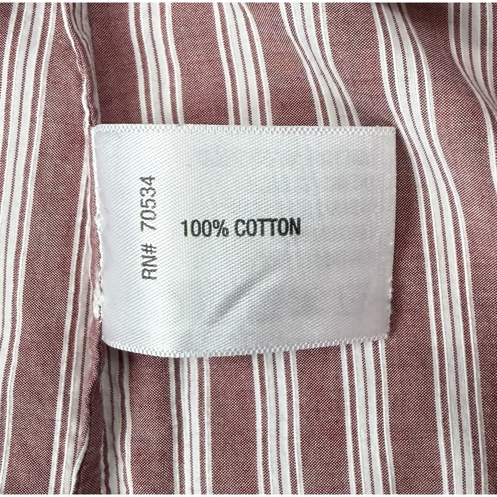Orvis Women's Medium Dusty Rose Striped Shirt Leather Trim Long Sleeve Button Up - Picture 6 of 9